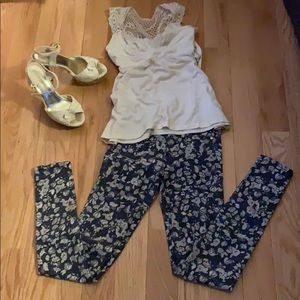 Floral Skinny Jeans H&M NWT